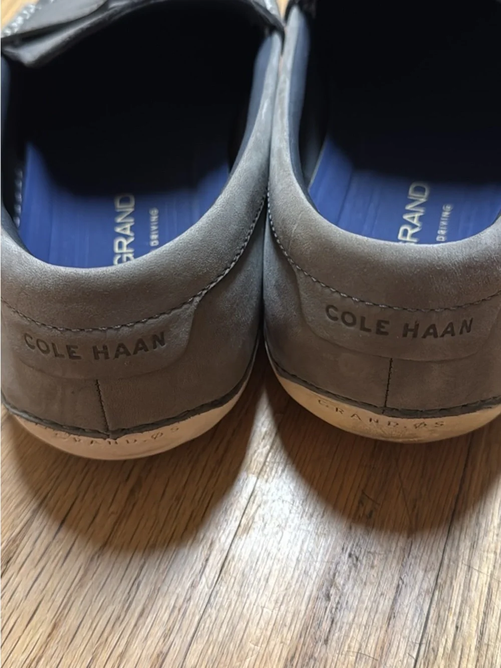 Cole Haan Gray Suede Penny Loafers